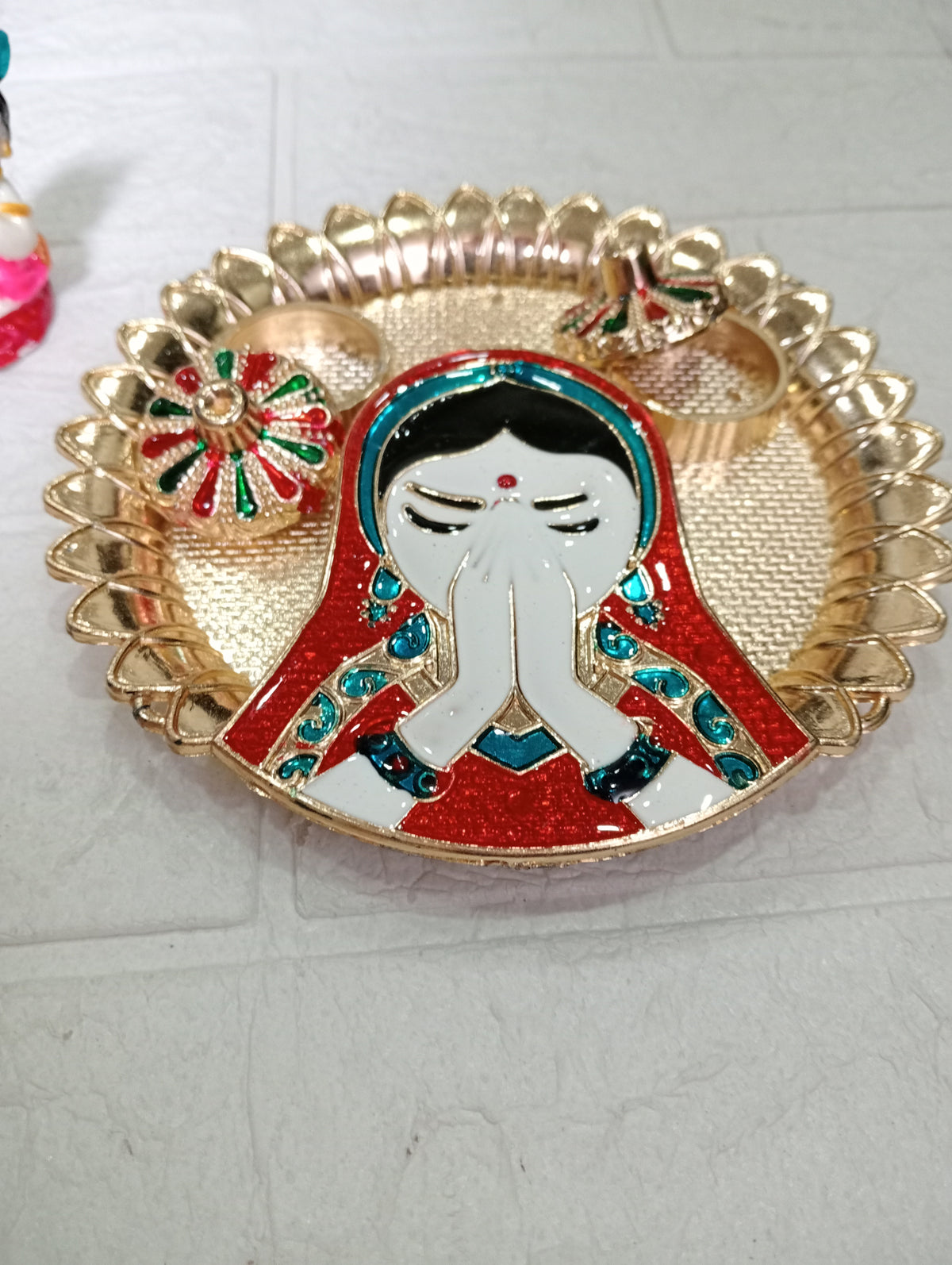 Nutts Decorative Pooja Traditional Religious Festival Worship Elegant Mandir Puja Essentials Diwali Navratri Wedding Home Decor Sacred (PoojaP36-1)