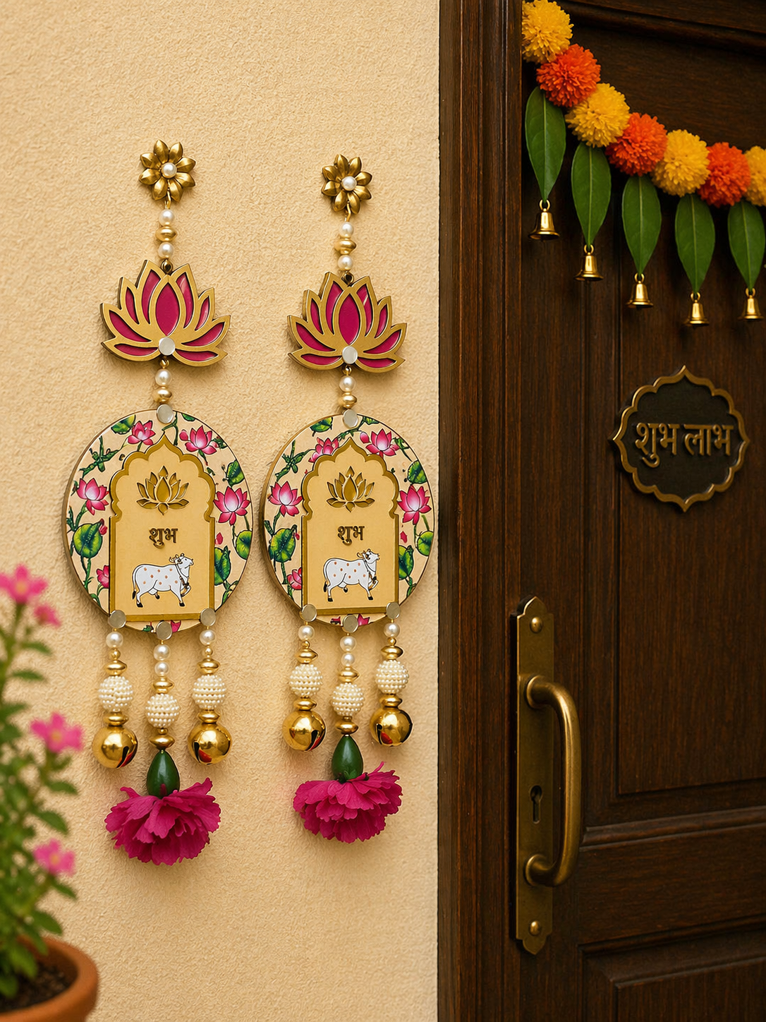 Nutts Lotus Wall Hanging Ideal For Aesthetic Wall Theme Enhances Interior Styling With Modern Lotus Design