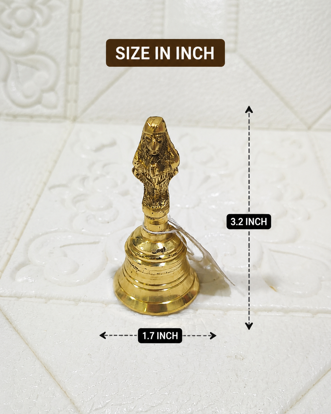 Nutts Brass Goddess Pooja Ghanti Temple Bell for Daily Prayer Home / Pooja Room Mandir Decoration (Pack of 1) (NF-PoojaM-04)