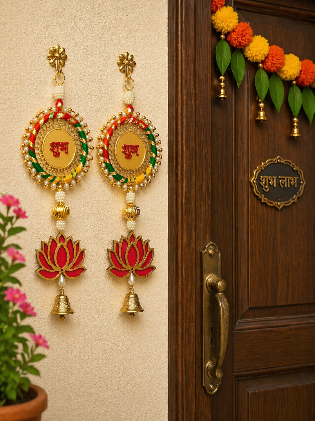 Nutts Lotus Hanging Perfect For Divine Home Decoration Enhances Spiritual Ambiance Ideal For Mandir And Pooja Room