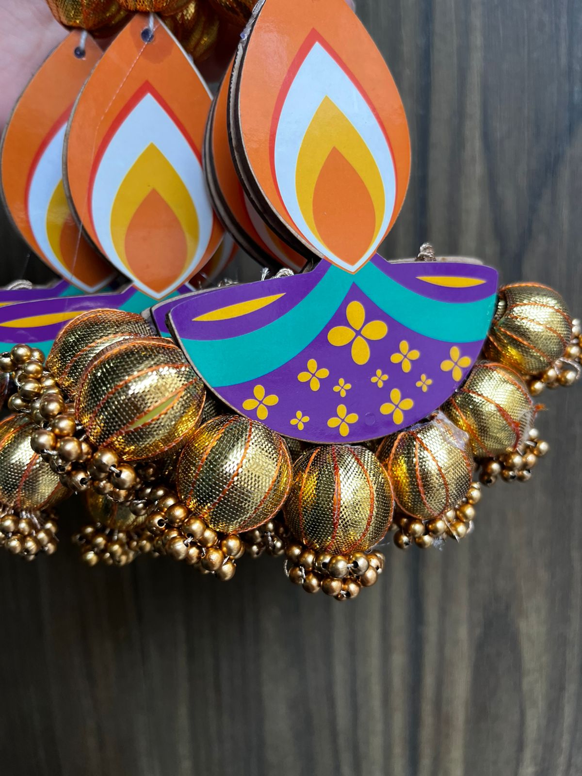 Main Door entrace Wall Hanging,Toran with Diya Gota Ball Hanging Traditional,Wall Hanging and Home Decoration Pack of 6 (SMALL95)