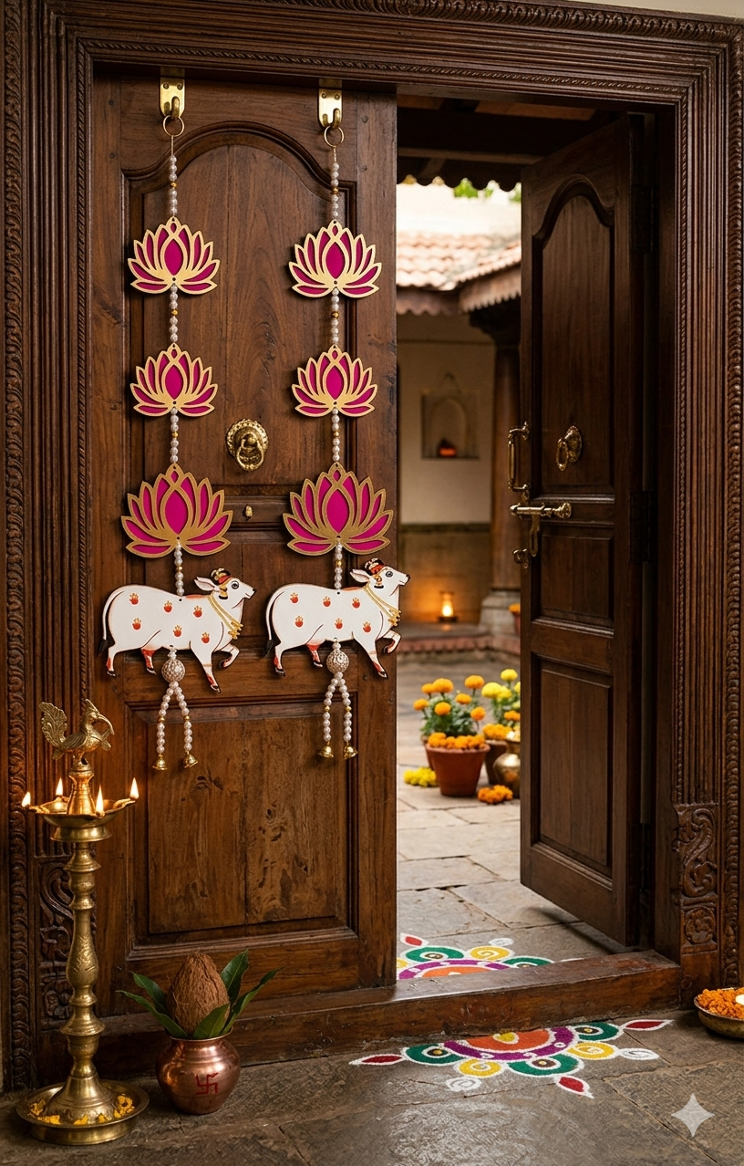 Nutts Lotus Hanging Decor Perfect For Peaceful Living Space Creates Calm And Relaxing Atmosphere Ideal For Meditation Room And Cozy Interiors