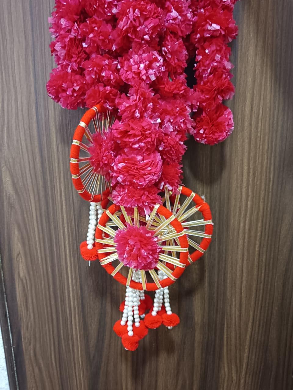 Nutts Traditional Decorative MultiGenda Jaal Chudi Latkan Hanging Wall Hanging for Main Door Wall Hanging Perfect for Home & Office Decor (Pack of 4) (PMPMT106)
