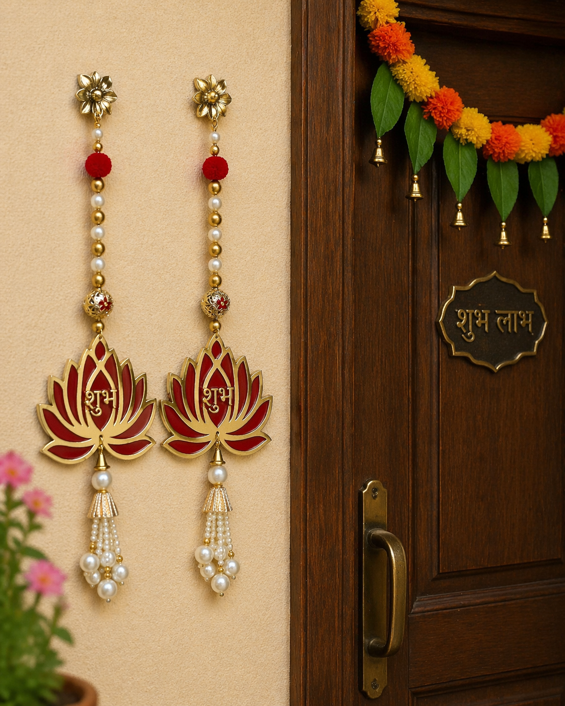 Nutts Lotus Wall Hanging Stylish Piece For Elegant Home Walls Enhances Interior Design With Lotus Theme