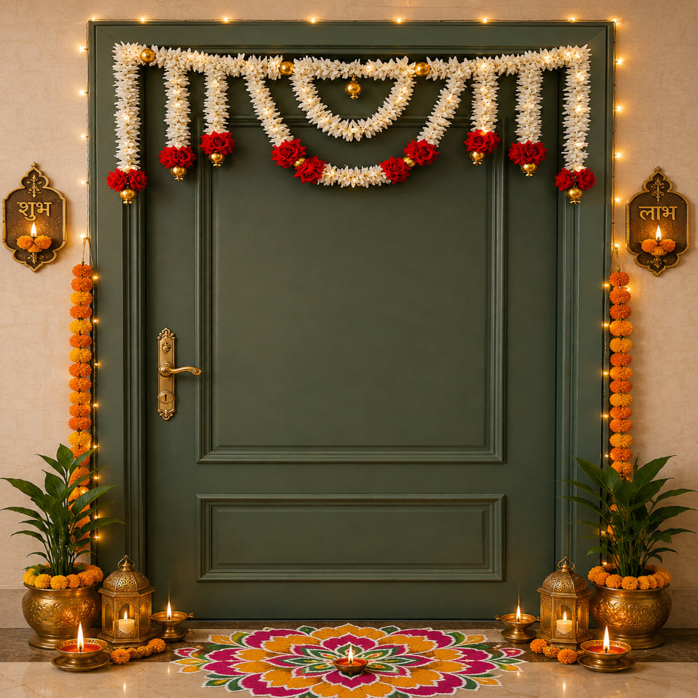 Nutts Floral Decorative Bandhanwar Toran for Traditional Home Decor
