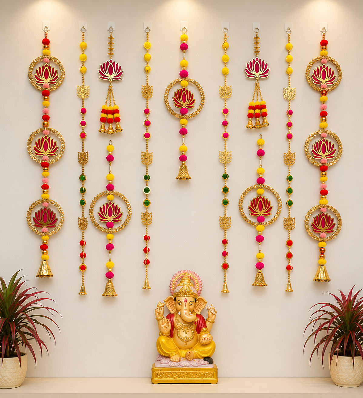 Nutts Lotus Wall Hanging Premium Decorative Piece For Modern Home Decor Suitable For Living Room Bedroom And Pooja Space