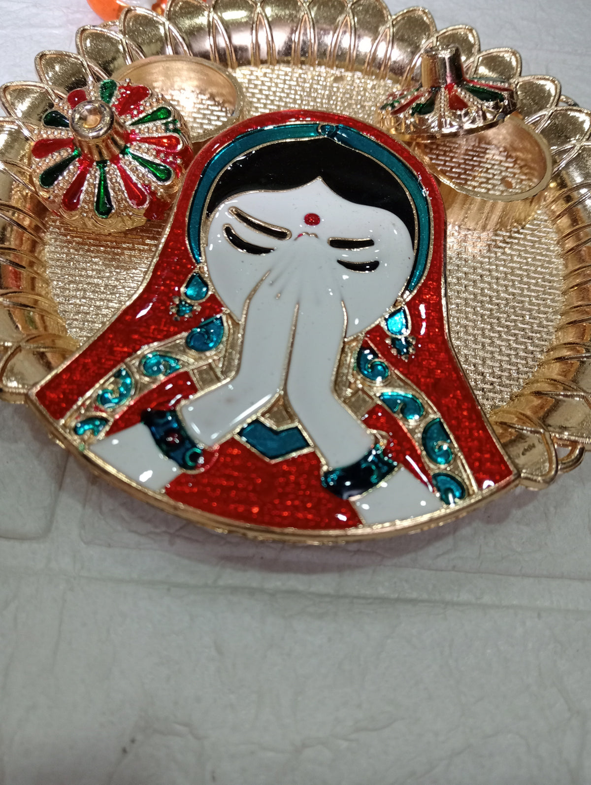 Nutts Decorative Pooja Traditional Religious Festival Worship Elegant Mandir Puja Essentials Diwali Navratri Wedding Home Decor Sacred (PoojaP36-4)