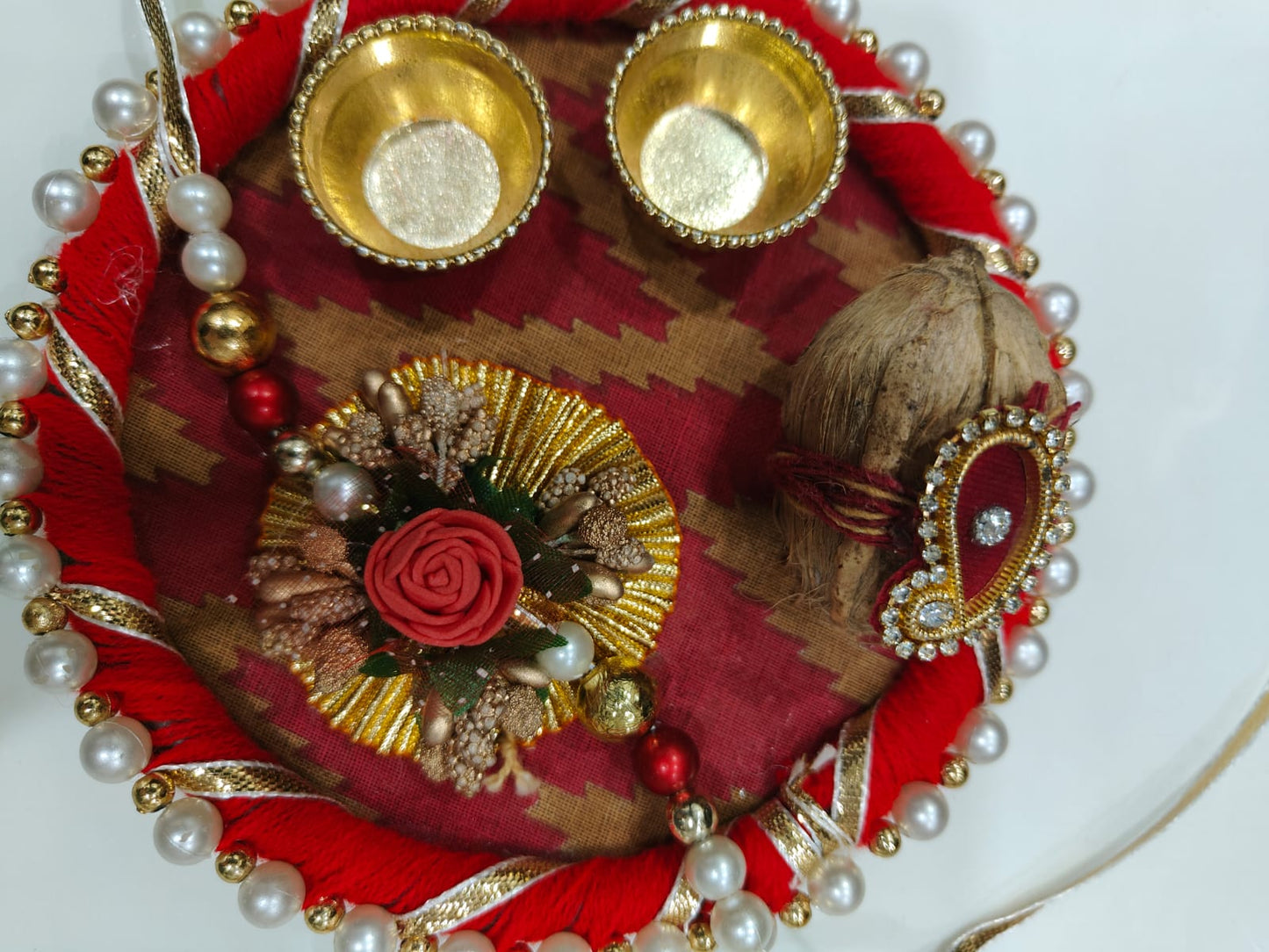 Nutts Decorative Raksha Bandhan Rakhi Thali with Nariyal & Rakhi For Festival (RakhiP03)