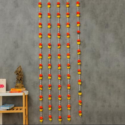 Nutts Multicolour Artificial Genda Toran | Handmade Decorative Beads Toran for Decoration | Traditional Hanging for Home and Office Decor (PMPMT89)