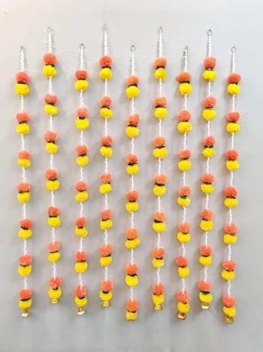Handmade Wall Door Genda Leaf with Rajnigandha Hanging Torans, Garland for Decoration & All Festival Decor