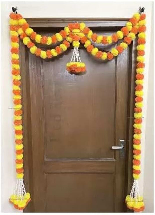 Artificial Marigold Genda Guccha Bandhanwar for Decoration | Festival, Office, Wedding Decor | Enhance Your Space