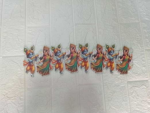 Nutts Wooden Radha Krishna Jii MDF Idols for Diwali & Pooja Decor Wooden MDF Idols Diwali Navratri & Pooja Decoration | Home Decor for Positivity (Pack of 2) (RM-MDFG20)