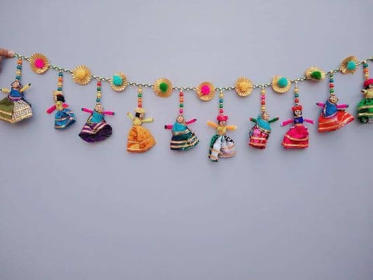 Puppet with Gota Chakri Colorful Beads Bandhanwar for Home Decoration,Ganesh Chaturthi & All Festival Decor