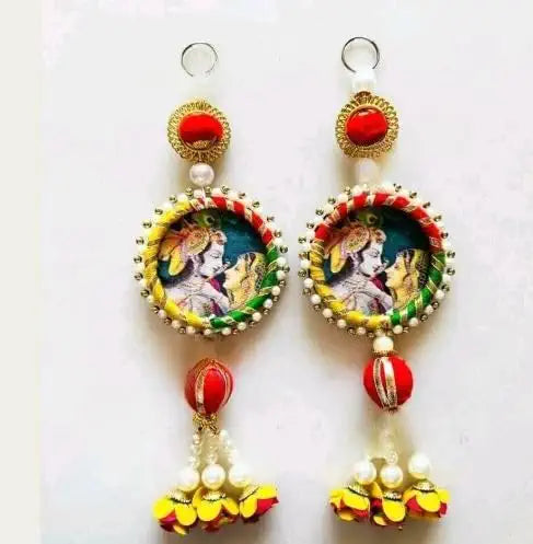 Nutts Handmade Radha Krishna Door Hanging Decorative | Wall Hanging for Home Festival Decoration Pack of 2 (SMALL56)