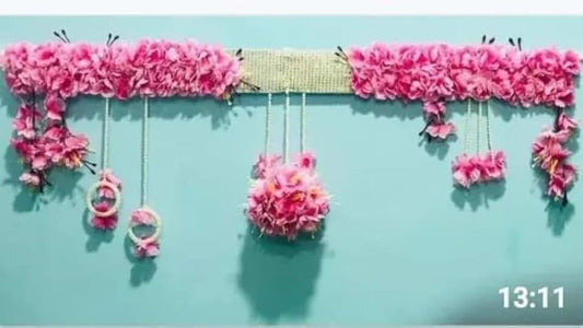 Blossom Flower with Chudi Hanging Bandhanwar for | Festival Decoration | Diwali,Janmastami Decoration | Wedding Decor Enhance Your Space with Graceful Touches (Pink)