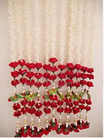 Nutts Handmade Decorative Multicolour Traditional Gulab Beads Hanging for Decoration | Lotus Hanging for Diwali and Festive Decorations (SMALL539)
