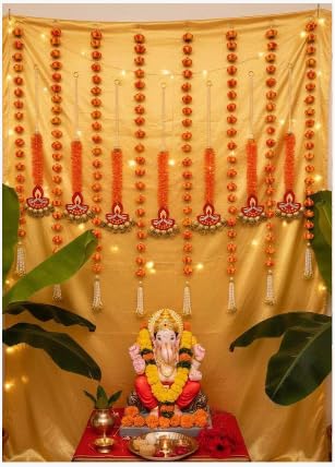 Nutts Handmade Decorative Paper Gajra Hanging | Flower Hanging for Home and Office Decor | Mogra Toran for Decoration (FlowerH39)