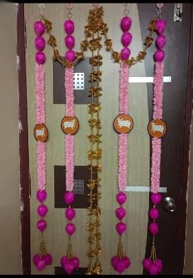 Nutts Handmade Decorative Paper Gajra Hanging | Traditional Designer White Paper Gajra Toran Hanging for Home Wedding Pooja Decoration (PAPERG119)