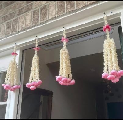 Nutts Handmade Decorative Paper Gajra Hanging | Traditional Decorative Hanging Paper Gajra for Home Entrance Decorations Hanging (PAPERG92-2)