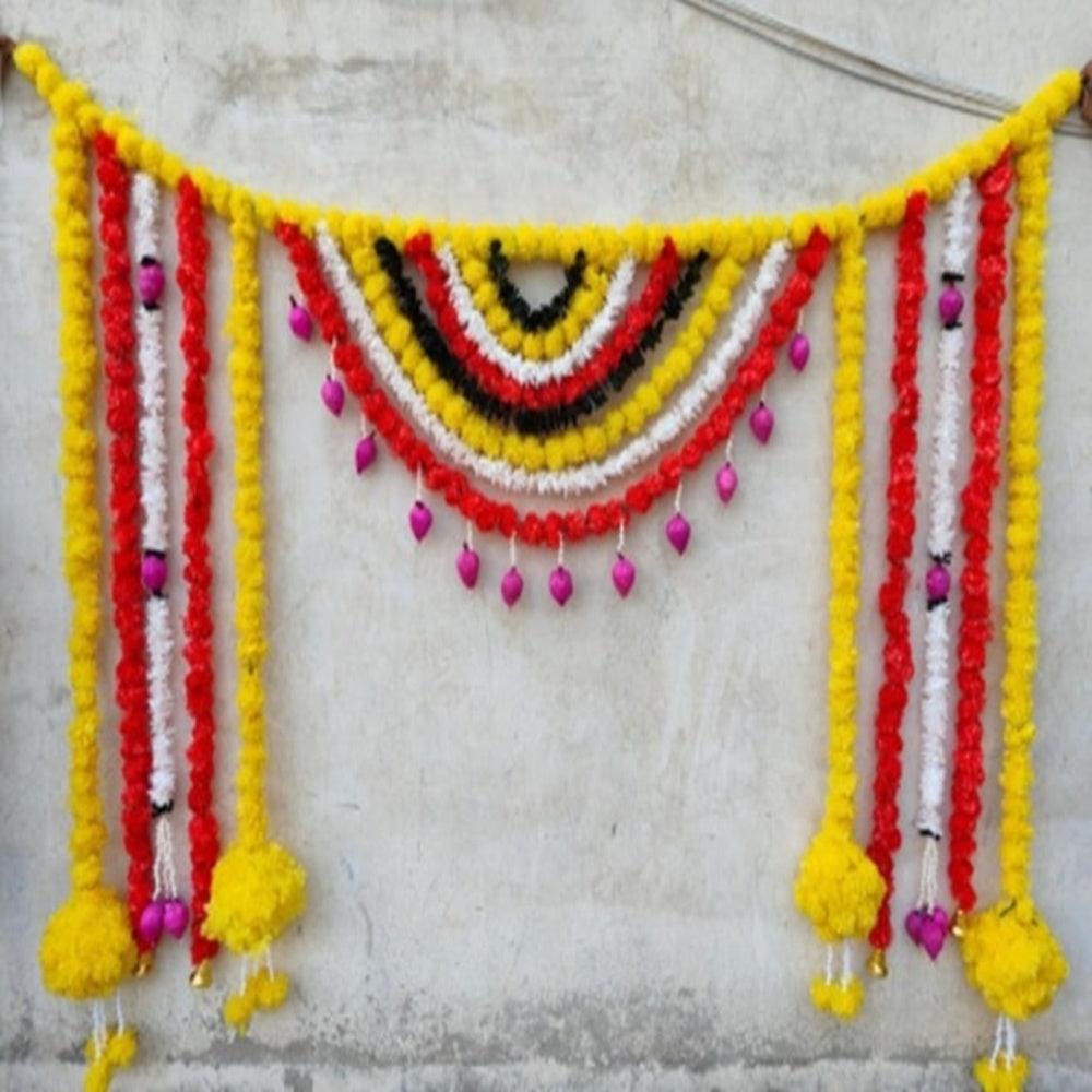 Nutts Handmade Decorative Marigold Paper Gajra Lotus Buds Bandhanwar For Events Decor Main Door Decoration