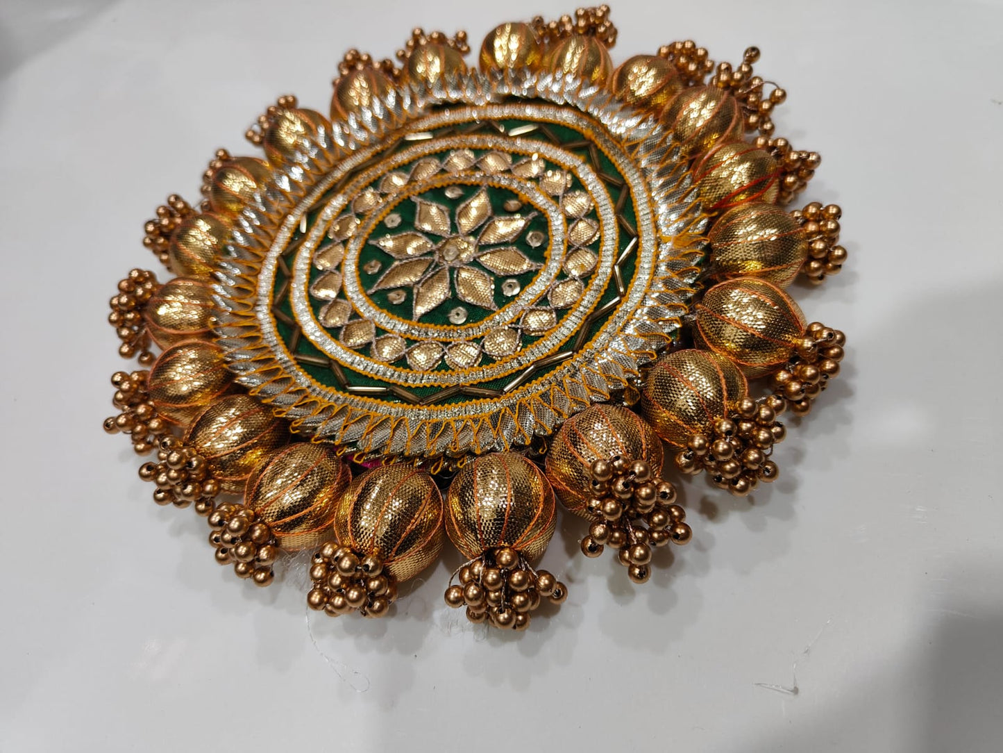 Nutts Decorative Traditional Pooja Thali Elegant Festival Prayer Plate for Home Temple Daily Worship Religious Rituals Festive Decoration (PoojaP03-5)