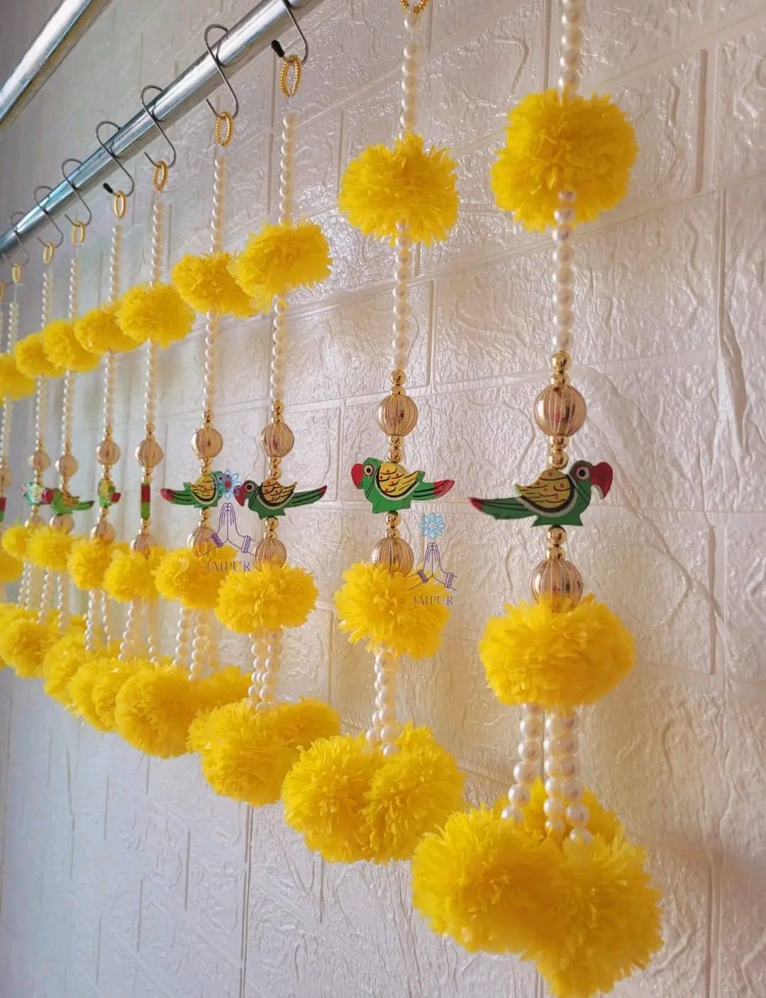 Nutts Decorative Artificial Floral Toran with Latkan | Traditional Indian Door Hanging for Home, Festival, Pooja & Diwali (Pack of 4) (SMALL175)