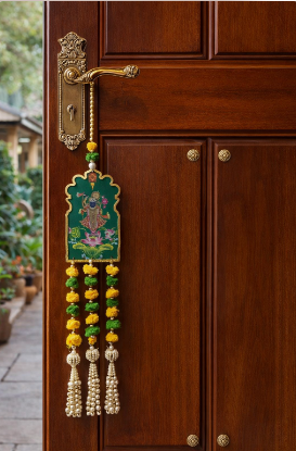Cow Painting Latkan Hanging Diwali Decorations Wall Door Hanging Toran for Door Rajasthani Home Living Room Decoration  (Pack of 2)