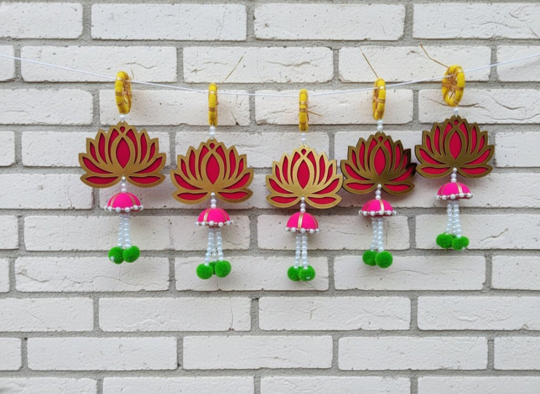 Nutts Lotus Wall Hanging Perfect For Divine Home Decoration Enhances Spiritual Ambiance Ideal For Mandir Pooja Room And Festive Interior Styling