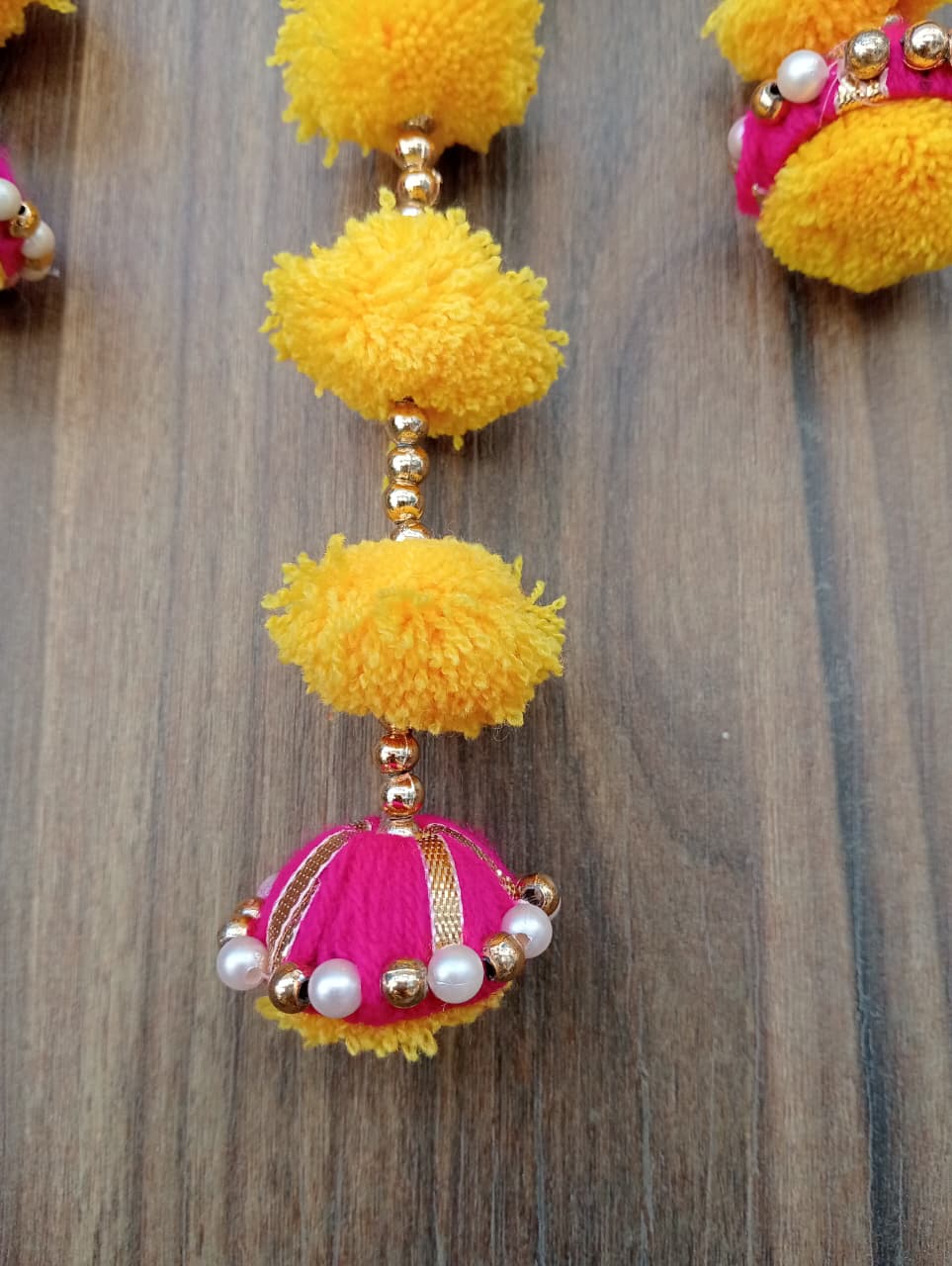 Nutts Decorative Multicolour Pom-Pom Toran | Traditional Toran for Home Decor | (PMPMT19)