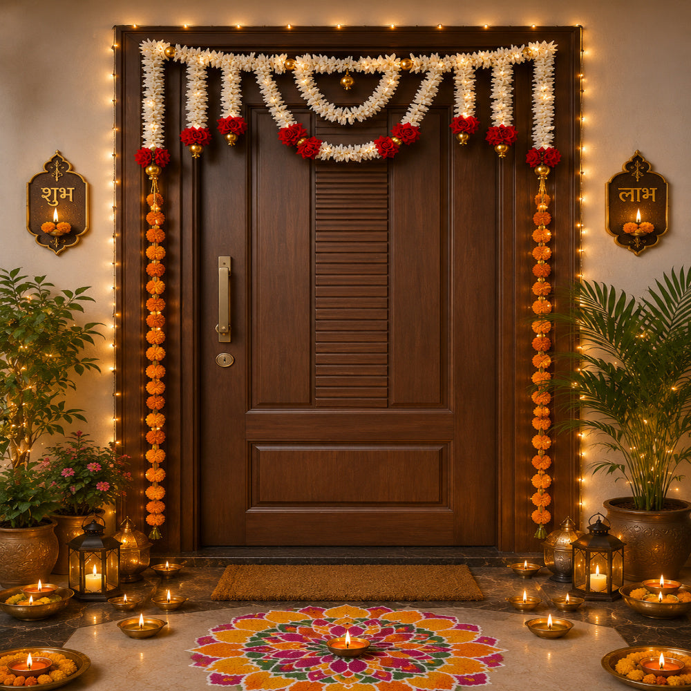 Nutts Floral Decorative Bandhanwar Toran for Traditional Home Decor