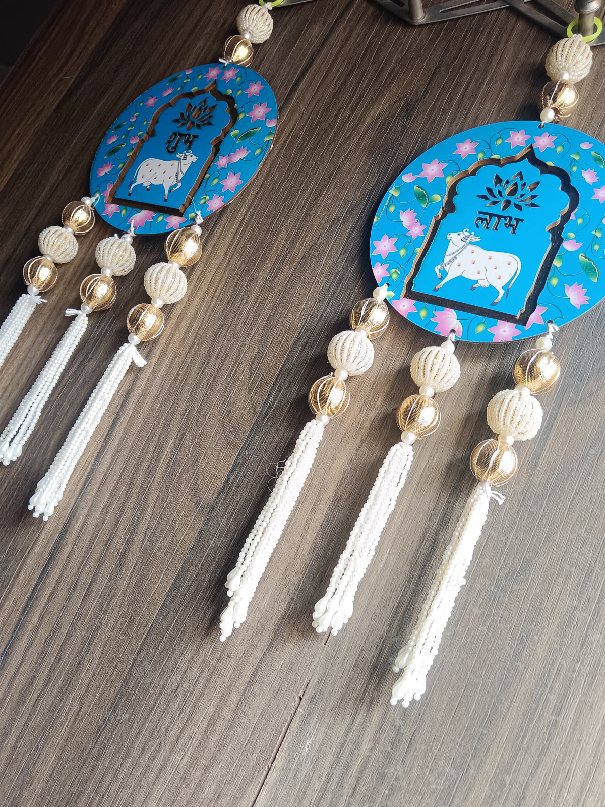 Decorative Shubh Labh Hanging Perfect for Home Decoration | Ideal for Diwali Festivities | Enhance Your Space with Graceful Touches (Pack of-2) (SMALL122)