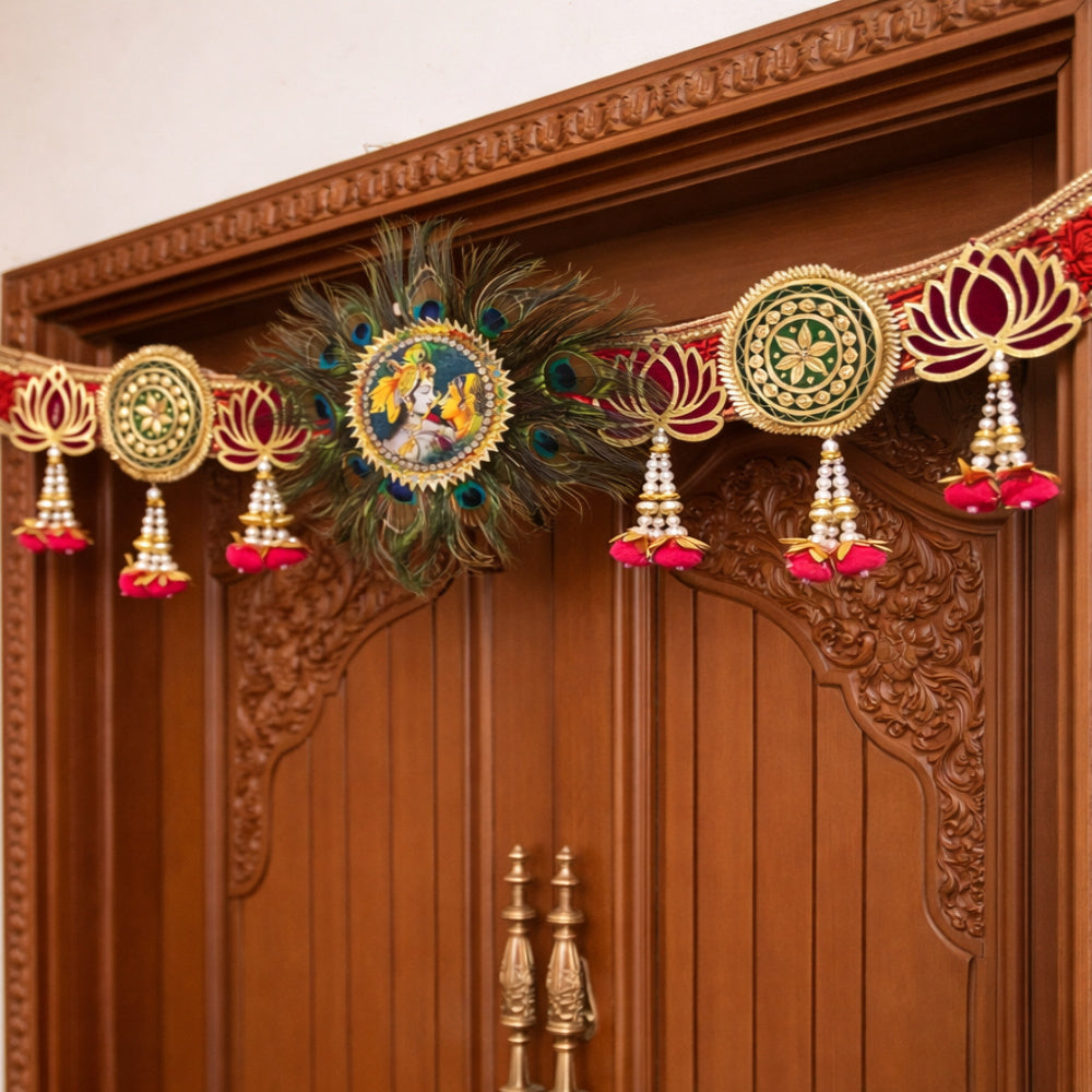 Nutts Decorative Radha Krishan Mor Pankh Bandhanwar For Festive Decor
