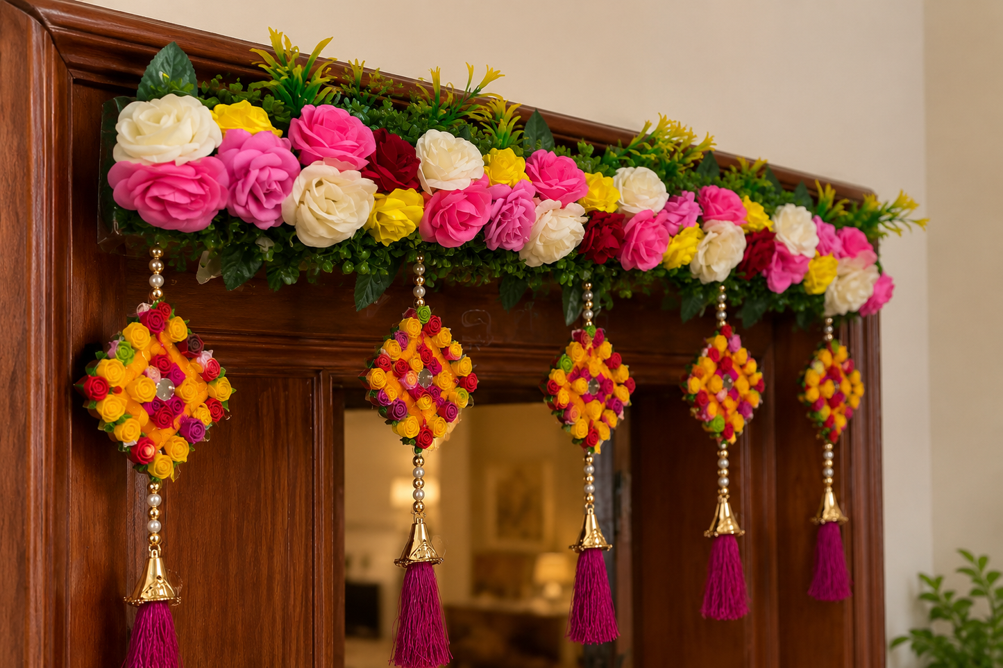 Nutts Decorative Woolen Kite Rose Bandhanwar For Decoration Makar Sakranti Home Decor