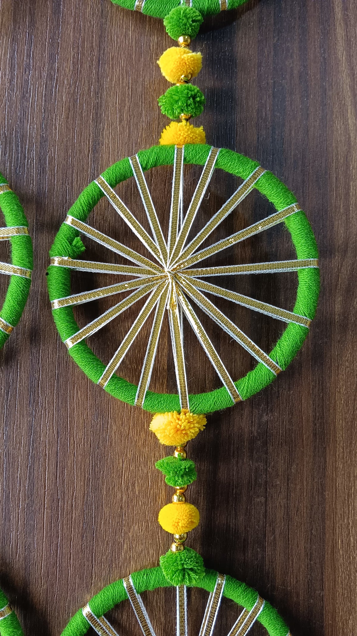 Nutts Handmade Multicolour Pom-Pom Toran | Traditional Moti and Jaal Chudi Toran for Home Decor | Decorative Pom-Pom Hanging for Home Entrance (PMPMT26)