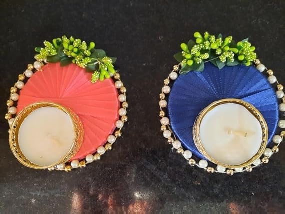 SellPlus Handmade Decorative Moti Chudi Tlight for Decoration | Tlight for Diwali | Decoration for Home (Pack of 2) (Tealight-317)