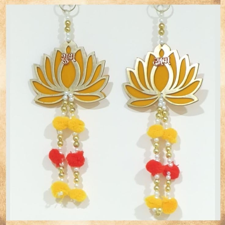 Nutts Handmade Decorative Multicolour Traditional Lotus Hanging for Decoration | Lotus Hanging for Diwali and Festive Decoration (Lotus 164)