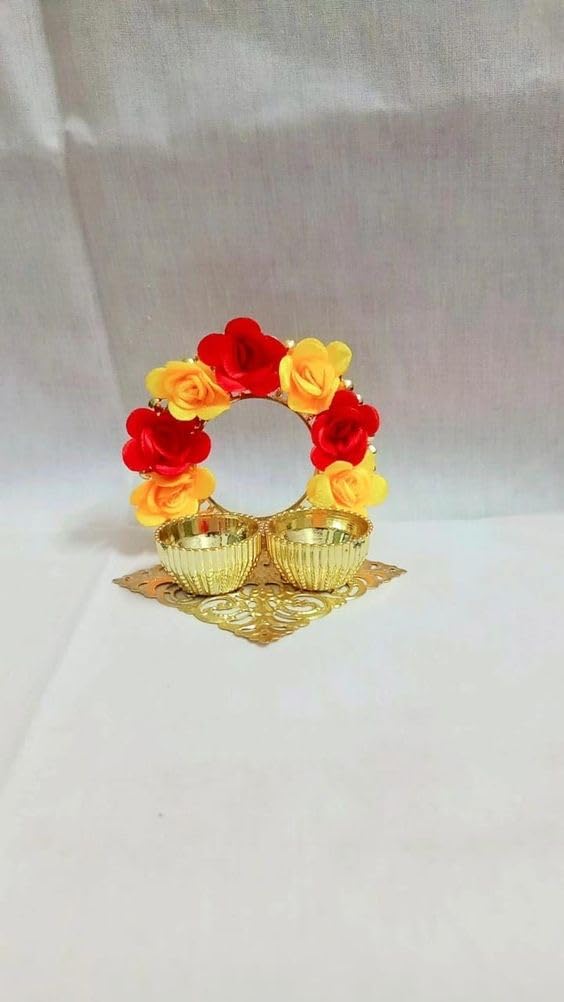 Sellplus Elegant Decorative Tealight Holder Festival Home Decor Mandir Table Centerpiece Wedding Diwali Candle Stand(Pack of 4) (Tealight-144)