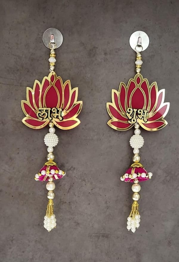 Nutts Handmade Decorative Multicolour Traditional Lotus Hanging for Decoration | Lotus Hanging for Diwali and Festive Decoration (Lotus 140)