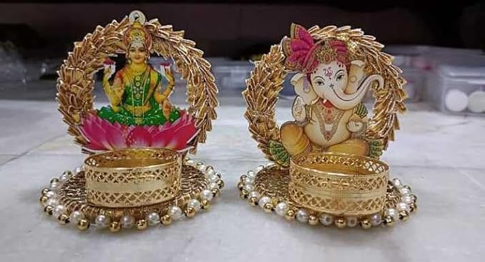 Sellplus Traditional Decorative Tealight Holder Elegant Festival Candle Stand for Home Temple Living Room Pooja Decor Wedding Diwali Celebration(Pack of 2) (Tealight-354)