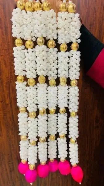 Nutts Decorative Handmade Mogra Beads Hanging for Home Decor | Traditional Artificial Flower Hanging | Toran for Home and Festival decortion (MOGRAH44)