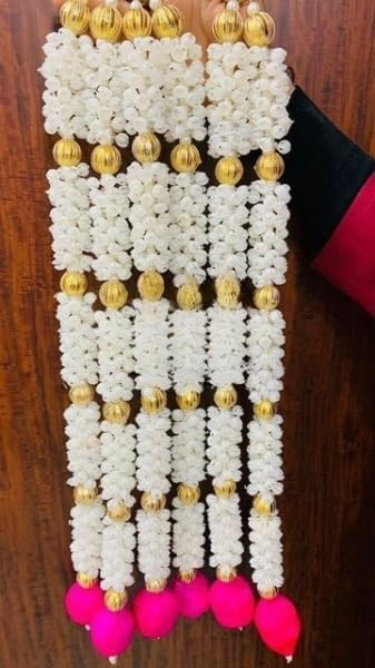 Nutts Decorative Handmade Mogra Beads Hanging for Home Decor | Traditional Artificial Flower Hanging | Toran for Home and Festival decortion (MOGRAH44)