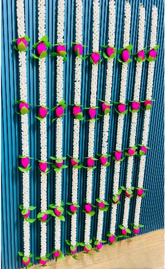 Nutts Handmade Decorative Mogra Kama Kali Leaf Hanging for Decoration Shubh-Labh Toran Small Toran for Decor (MOGRAH40)