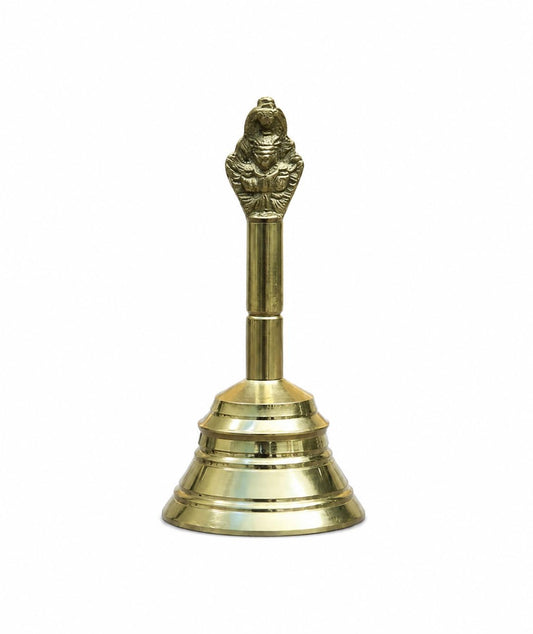 Nutts Brass Goddess Pooja Ghanti Temple Bell for Daily Prayer Home / Pooja Room Mandir Decoration (Pack of 1) (NF-PoojaM-08 3 Inch)