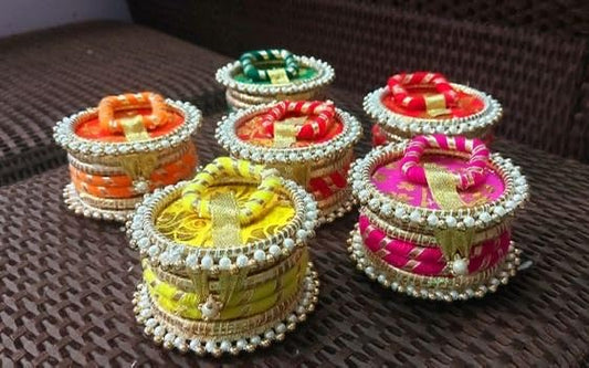 SellplusHandcrafted Decorative Golden Shagun Box with Pearl Work Multipurpose Dry Fruit Gift Box for Wedding Festival Return Gift Storage (Tealight-150)