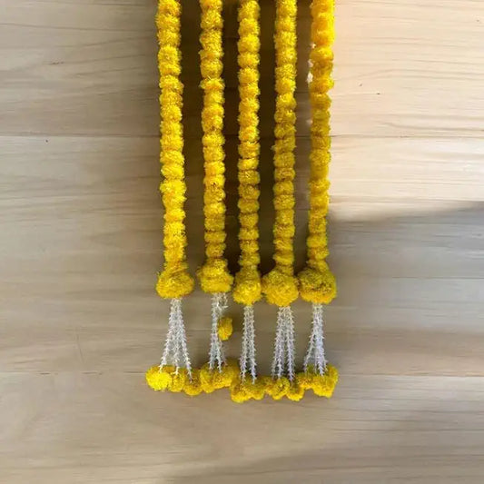 Nutts Multicolour Artificial Genda Toran | Handmade Decorative Beads Toran for Decoration | Traditional Hanging for Home and Office Decor (PMPMT40-3 (Yellow))