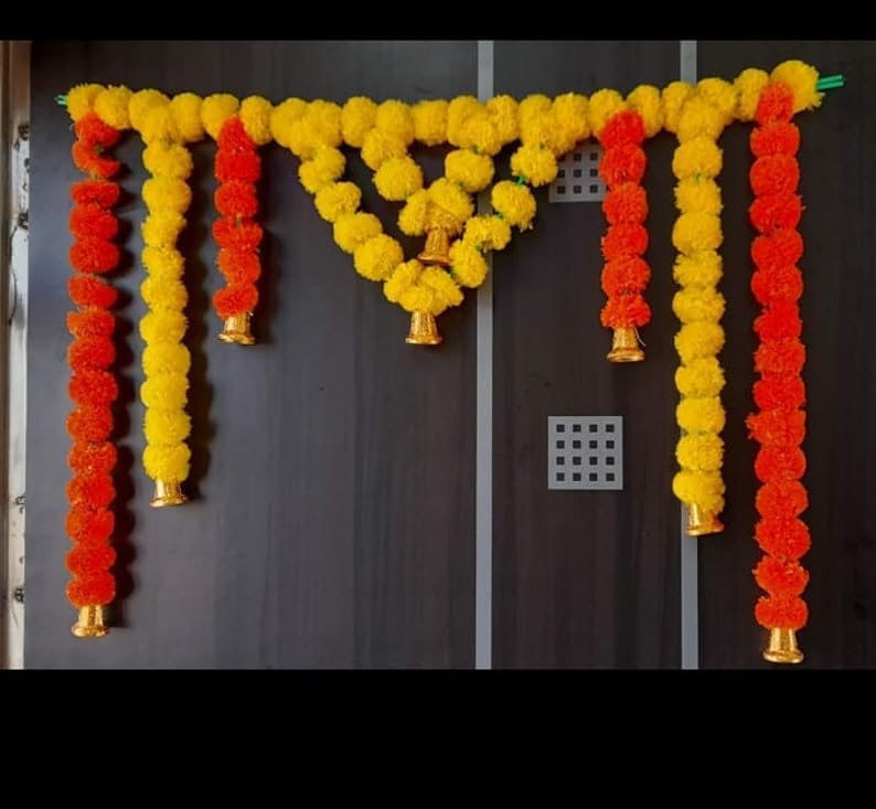 Sellplus Handmade Bandhanwar Decorative | Traditional Handmade Artificial Flower Bandhanwar | Home Entrance Decorations Bandhnawar (Pack of 1) (BDHW573)