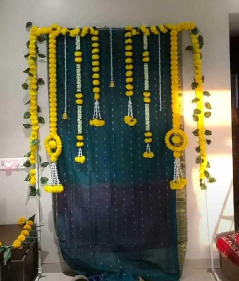 Backdrop Setup for Mehndi, Marrige, Pooja, ganpati,All Festivals/House Hold Functions/Haldi Function & Any Traditional Ceremonies (Set 69)