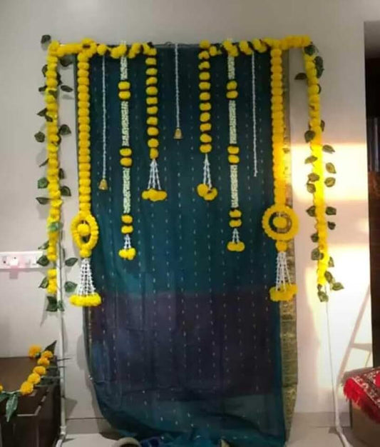 Backdrop Setup for Mehndi, Marrige, Pooja, ganpati,All Festivals/House Hold Functions/Haldi Function & Any Traditional Ceremonies (Set 69)