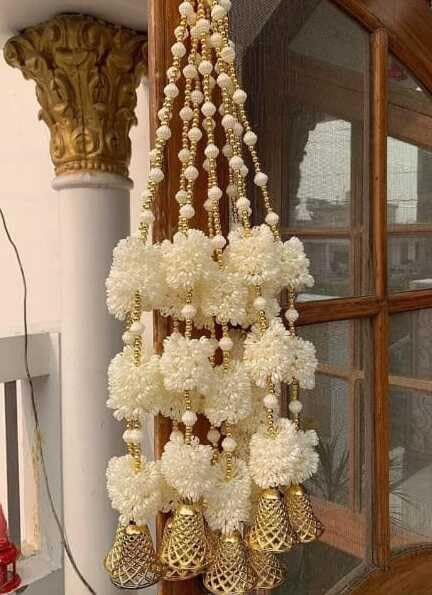 Nutts Decorative Handmade Mogra Beads Hanging for Home Decor | Traditional Artificial Flower Hanging | Toran for Home and Festival decortion (MOGRAH45)