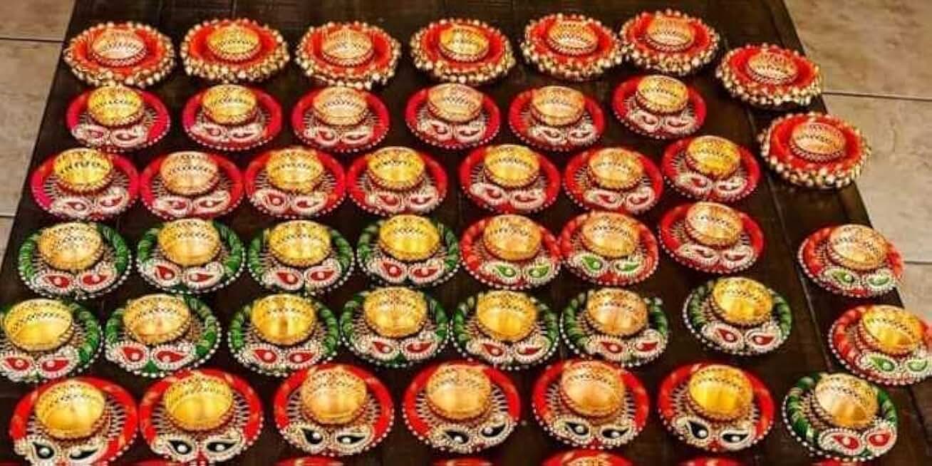 Gota Chudi, Stone with Tea Light Holder Home Decoration & All Festival Decor & Diwali Decoration